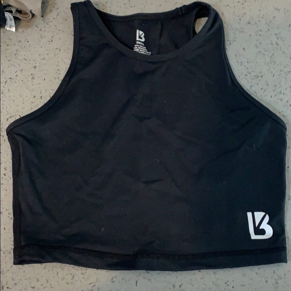 Black buff bunny crop top